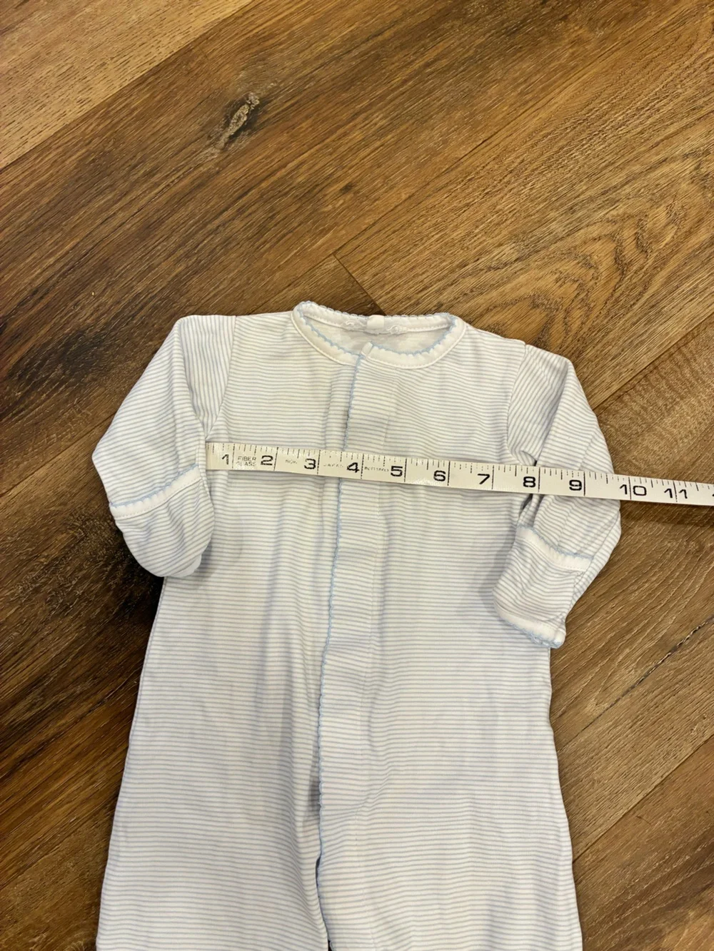Magnolia Baby Blue Stripe Baby Sleeper Pima Cotton 3m